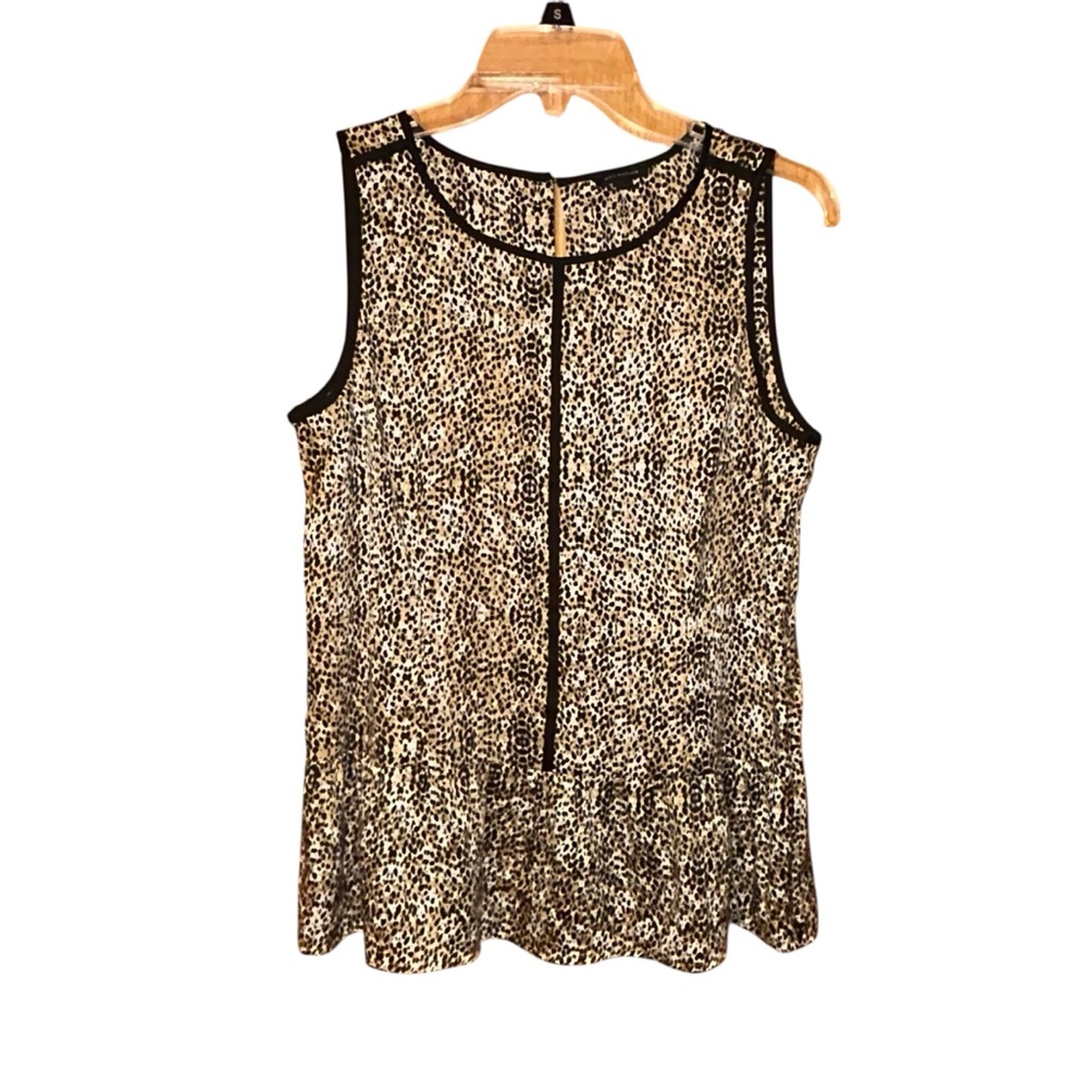 Ann Taylor‎ Leopard Animal Print Sleeveless Peplum Blouse Size 6 Side Zip Glam